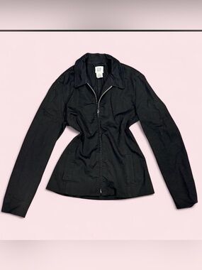 🖤Vintage GAP Stretch Black Zip-Up Jacket Size 6 Y2K Fitted🖤